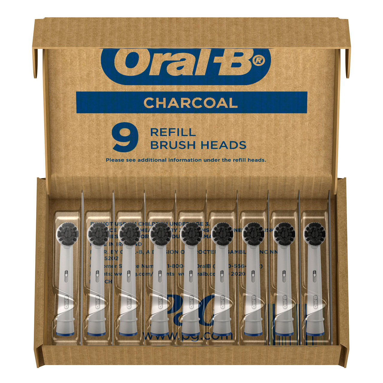 Oral-B Charcoal bristles Andre børstehoder Grå | NO_OB17499