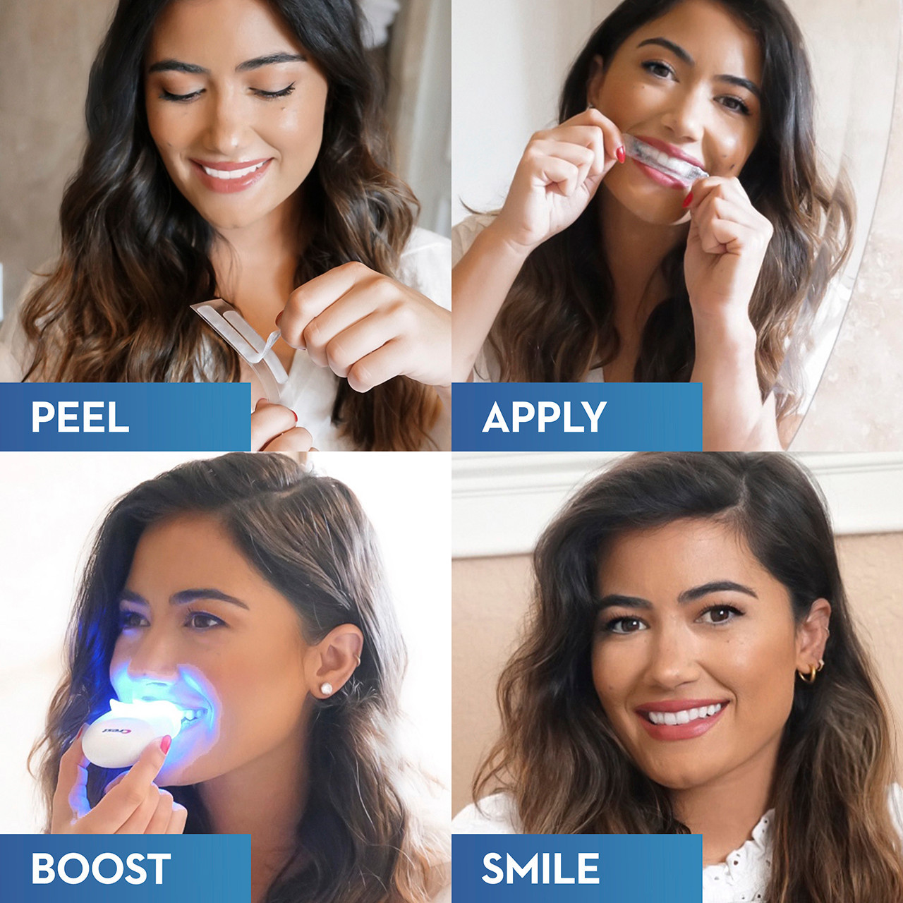 Oral-B Crest 3DWhitestrips Dental Whitening Kit 1 Hour Express + LED Tilbehør Lyse | NO_OB13264