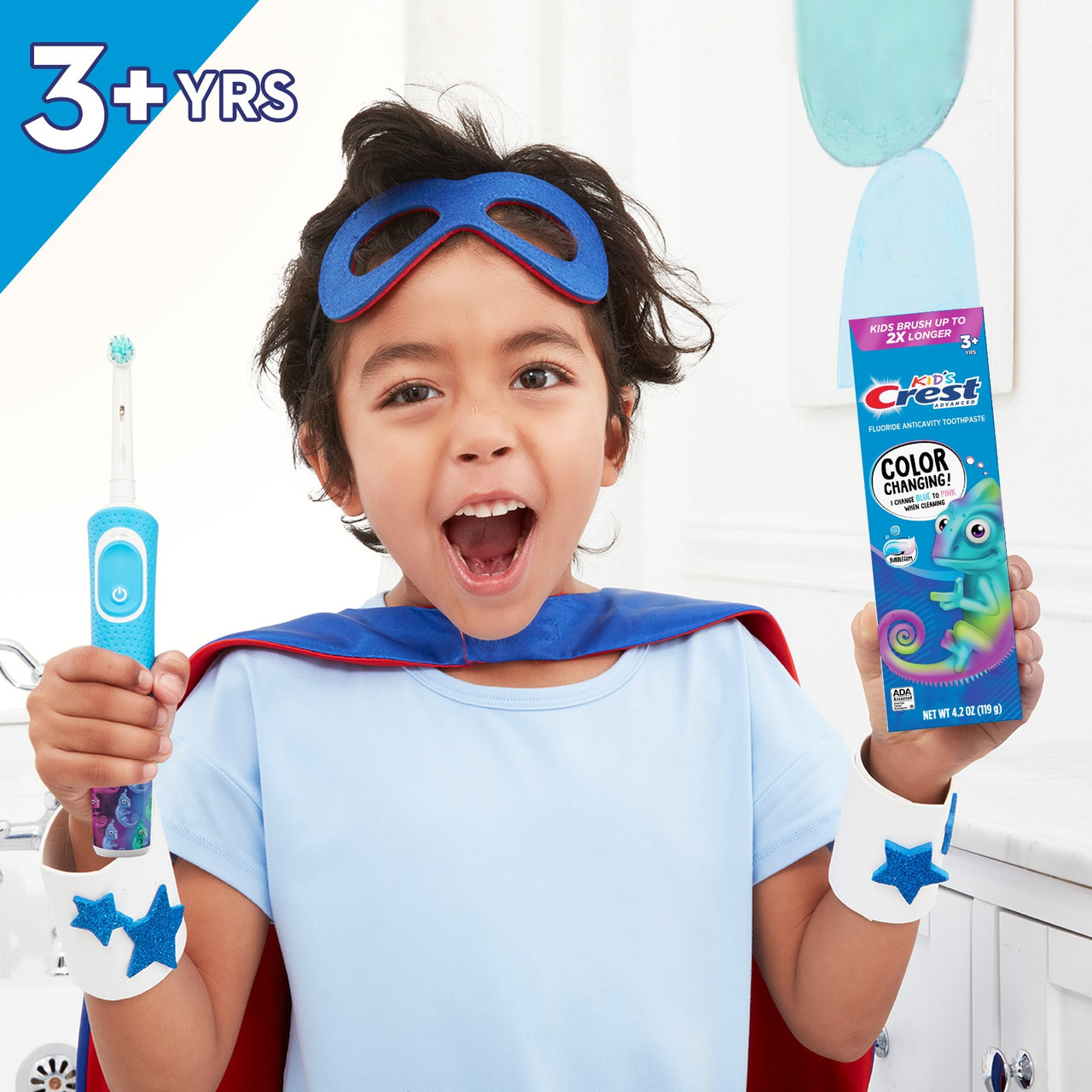 Oral-B Crest Kids Enamel + Cavity Protection Bunter Hvite Blå | NO_OB49396