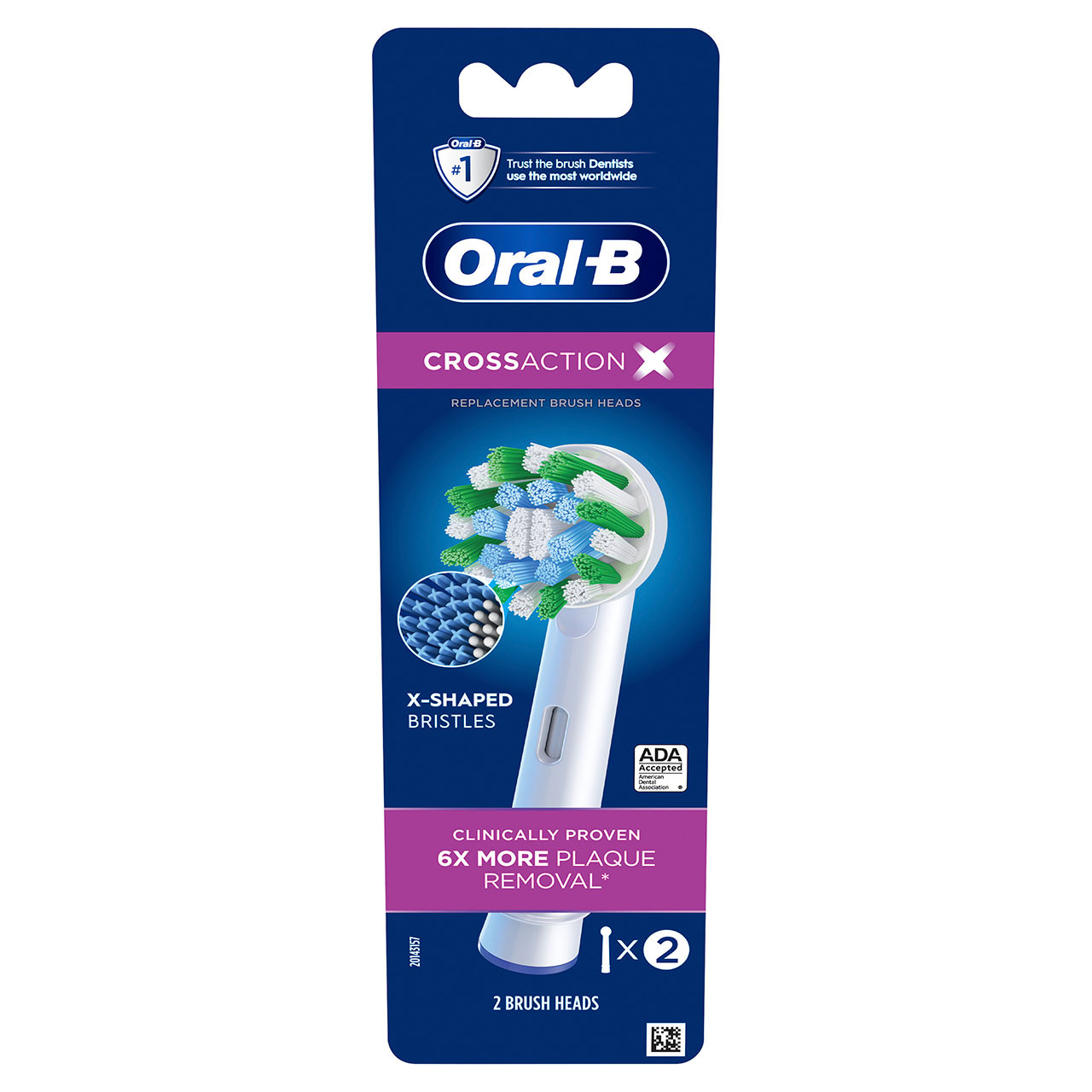 Oral-B CrossAction X-Filament Andre børstehoder Hvite | NO_OB13025