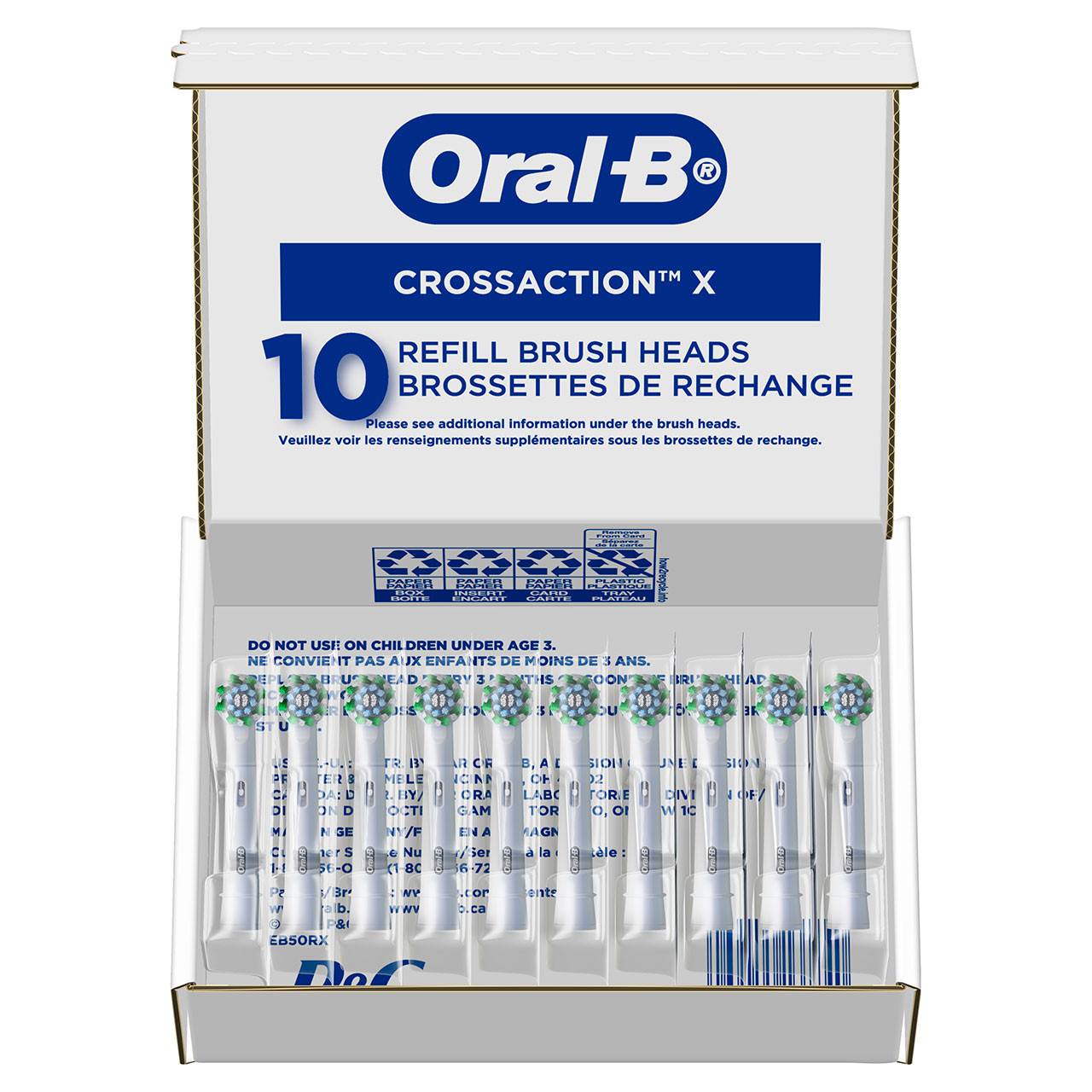 Oral-B CrossAction X-Filament Andre børstehoder Blå | NO_OB68008