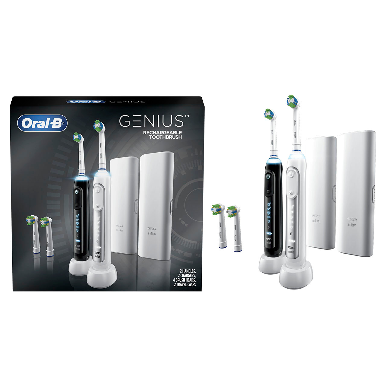 Oral-B Genius 6000 Rechargeable Genius-serien Svarte Hvite | NO_OB77988