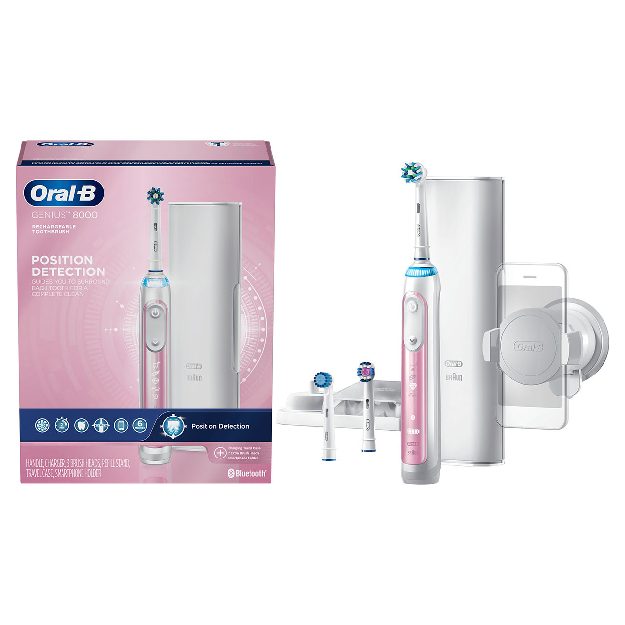 Oral-B Genius 8000 Rechargeable Genius-serien Rosa | NO_OB43996