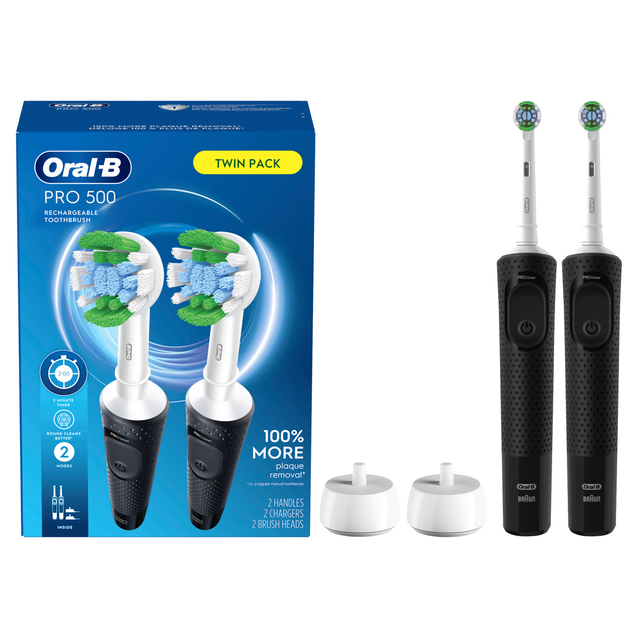 Oral-B Pro 500 Rechargeable Pro-serien Svarte | NO_OB11949