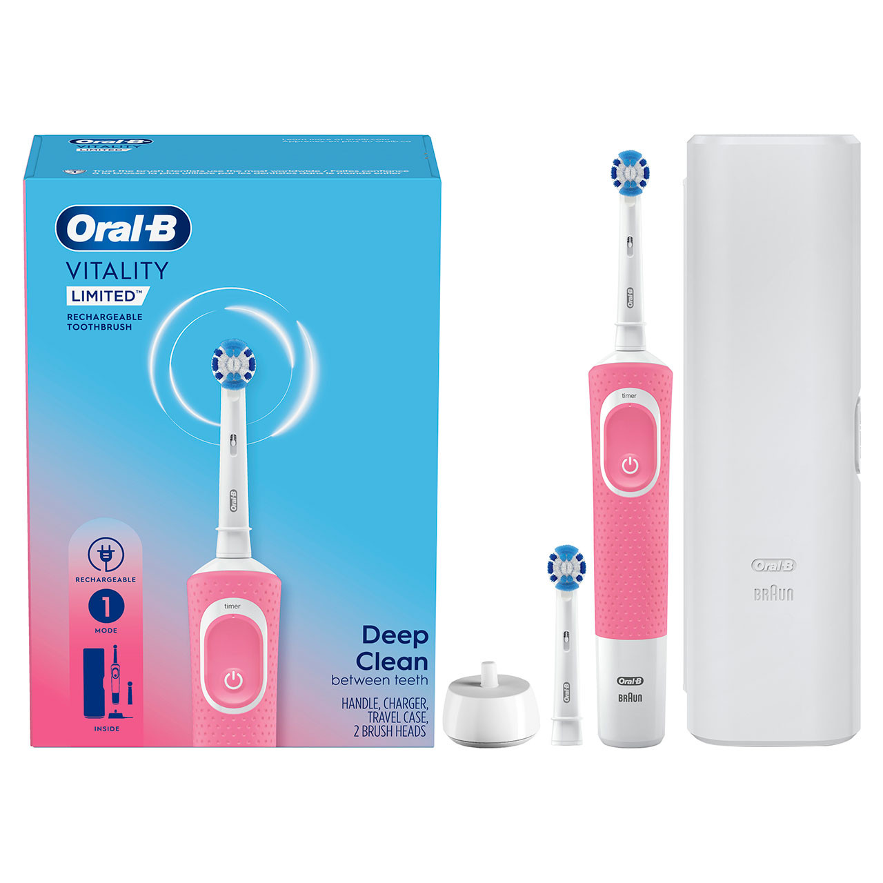 Oral-B Vitality Limited Rechargeable Pro-serien Hvite Rosa | NO_OB38224