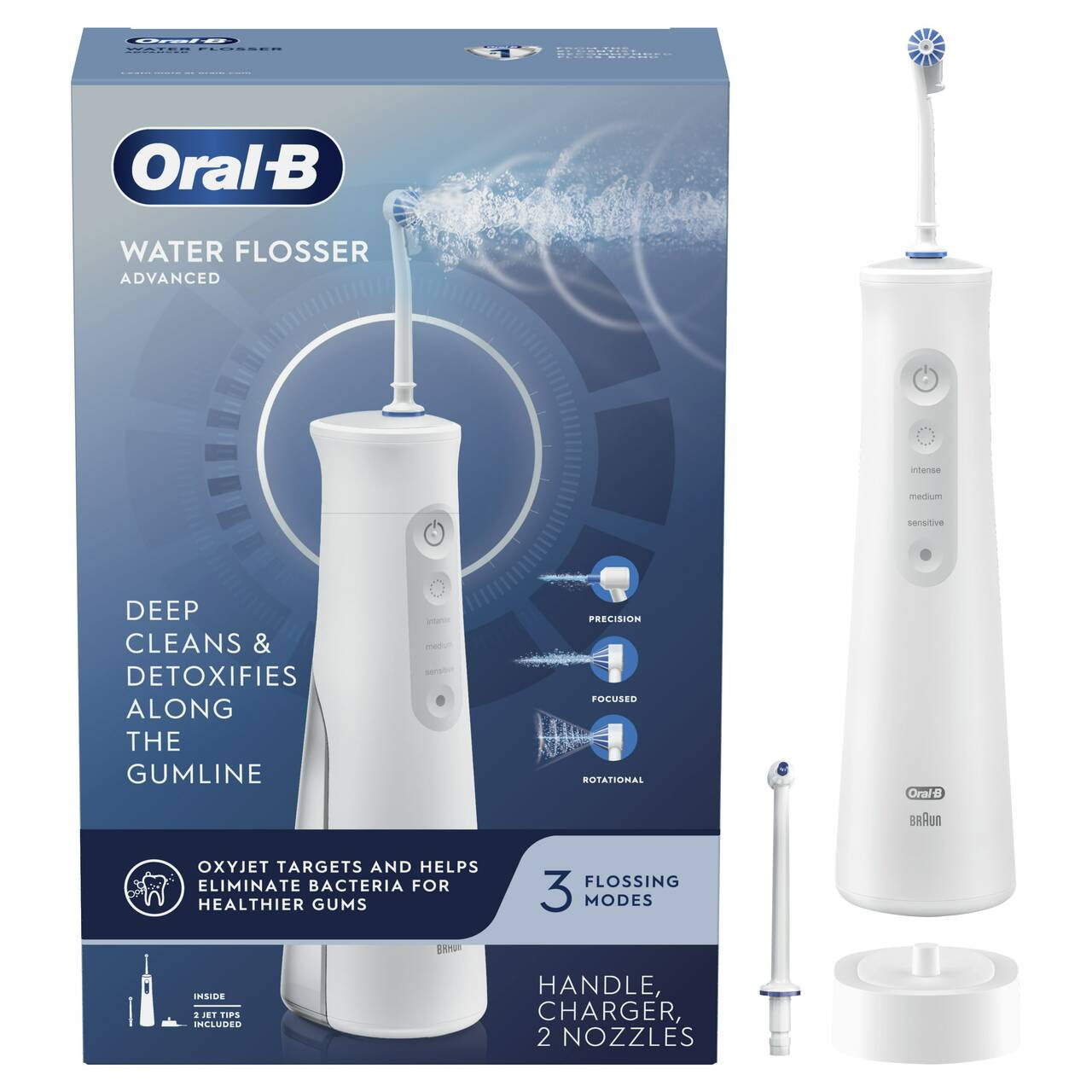 Oral-B Water Flosser Advanced, Portable Oral Irrigator Handle Tilbehør Hvite | NO_OB81208